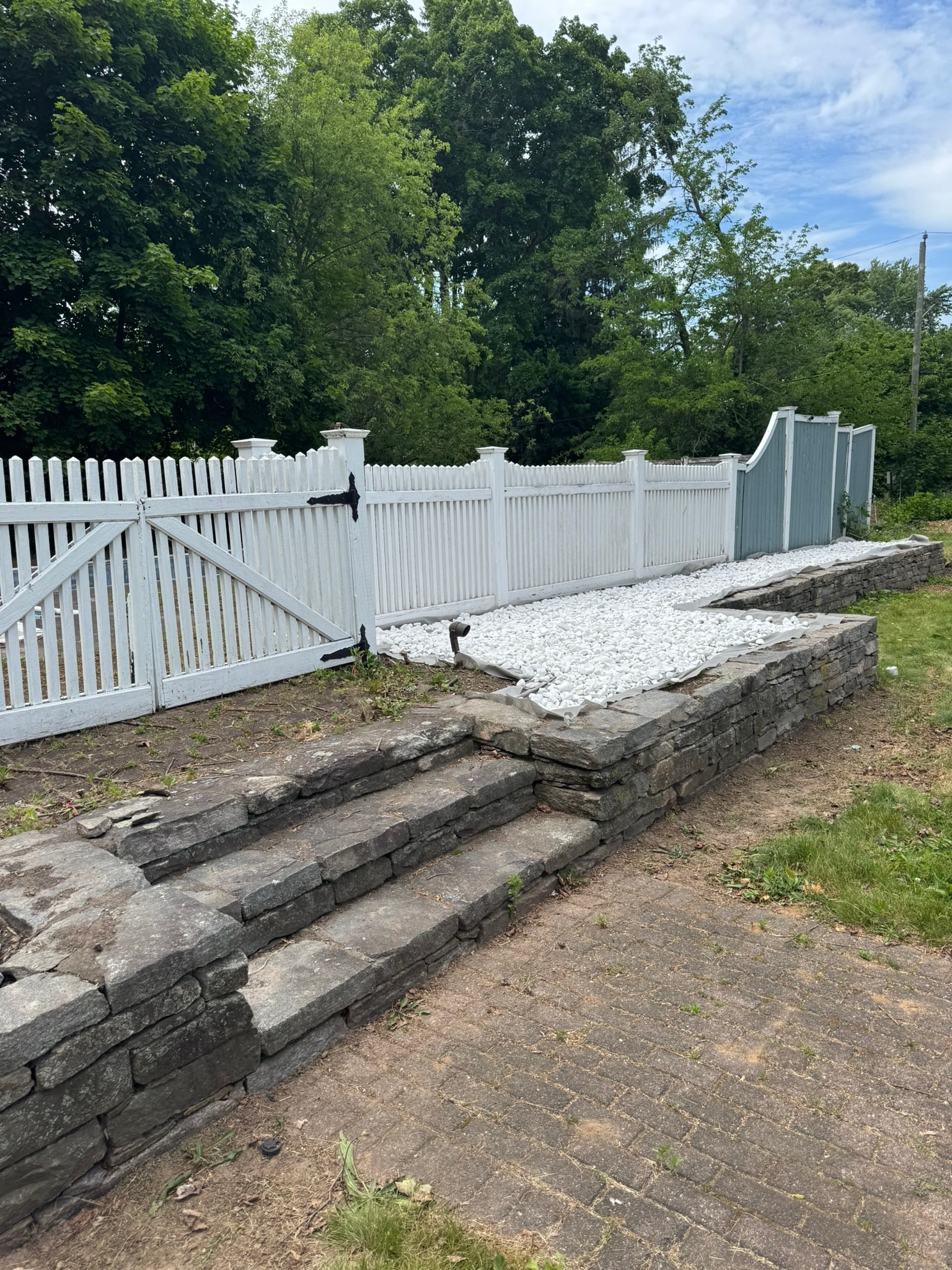 Stone Steps & Rock Bed Installation